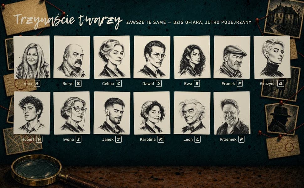 Trzynaście twarzy obsady