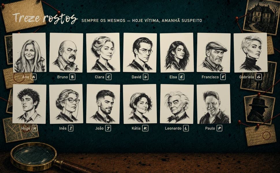 Os treze rostos do elenco